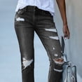 thumbnail image 4 of Pantalones con agujeros para mujer, pantalones desgastados para mujer, pantalones ajustados con dobladillo destrozado, pantalones con dobladillo destrozado, claridad notable, 4 of 9