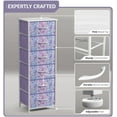 thumbnail image 4 of Sorbus 6-Drawer Fabric Dresser for Kids - Tall Storage Tower, Closet Organizer with Steel Frame & Wood Handles for Nursery, Playroom & Bedroom, Tie-Dye Purple, 4 of 6