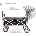 thumbnail image 3 of Creative Outdoor Products Push-Pull Black Collapsible Folding Wagon Stroller Cart, 3 of 6