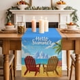 thumbnail image 2 of Table Runner - 108 Inch Long, Summer Beach Seaside Kitchen Dining Table Runner Dresser Scarves, Blue Beige Coastal Ocean Sea Birds Farmhouse Decor for Coffee Tables Wedding Party Banquet, 2 of 8
