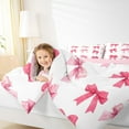 thumbnail image 4 of Feelyou Cartoon Bowknot Bow Queen Comforter Set for Child, Fashion Ribbon Pink Bedding Sets, Fairy Tale Princess Reversible Bedding Comforter Set, Microfiber Bedroom Decor, 3-Piece, 4 of 8