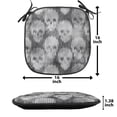 thumbnail image 4 of Skull Chair Seating Cushion Set of 12, Knitting Chevron Texture with Brainpan Head Bone Ghostly Creepy Pattern Image, Seat Pads with Anti-slip Backing, 16"x16", Grey Black White, by Ambesonne, 4 of 4