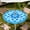 Blue Mandala, variant on Round Outdoor Tablecloth with Umbrella Hole, Zippered Fitted Waterproof Tablecover with Elastic Edge Fits 40"-44" Round Tables for Patio Picnic Garden Camping Party, Lemon Grove Pattern