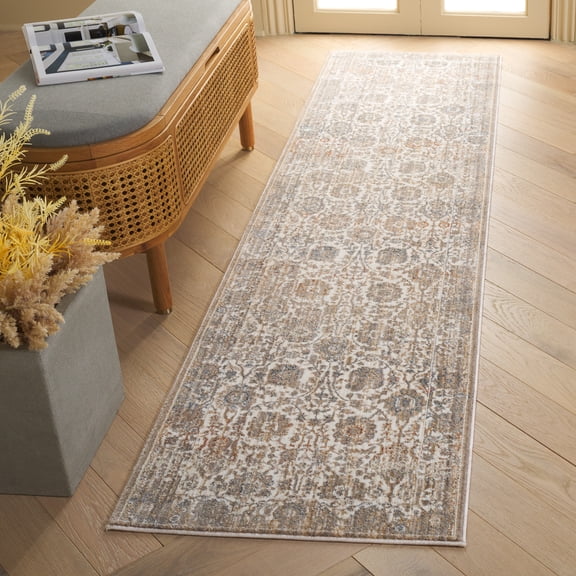 Safavieh Harlow Daithi Geometric Runner Rug, Gray/Ivory Blue, 2' x 8'