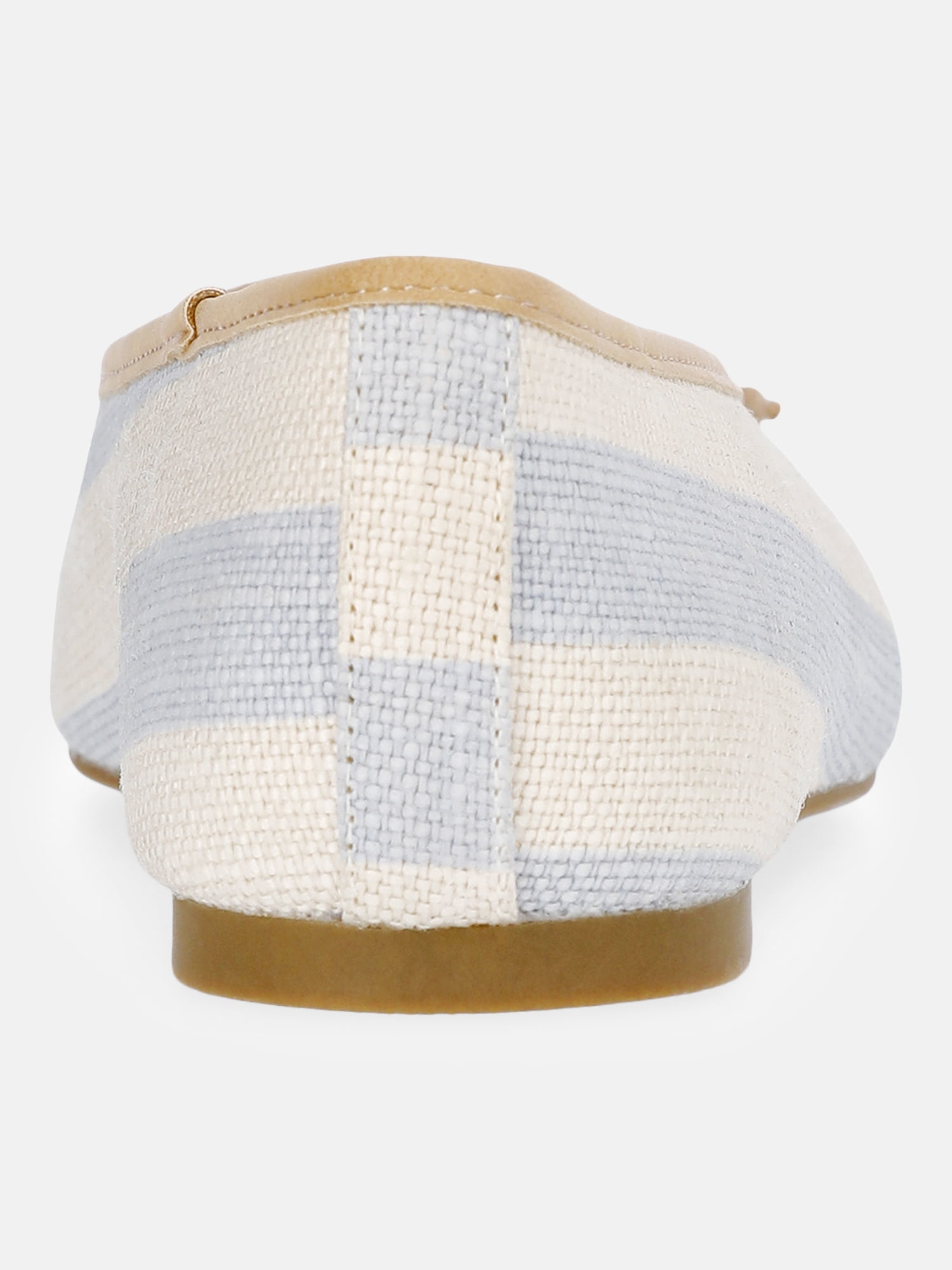 Free Assembly Women's Raffia Striped Ballet Flats with Bow