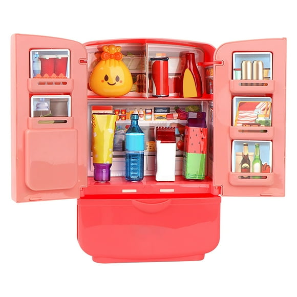 Hearth & Gear Children's Play Refrigerator Kitchen Toys Double Door Mini Home Appliances Boys And Girls Smart Refrigerator Toys Children's Gifts*1 Set Rot 30 Cm