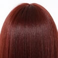thumbnail image 6 of Women's 28 Inch Deep Red Long Straight Wig - Air Bangs, Layered Texture, Full Head Wig for Natural Cute Style, 6 of 10