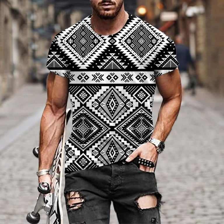 Mens Polo Shirts Men's Trendy Summer Neckline T-shirt 3D Printed