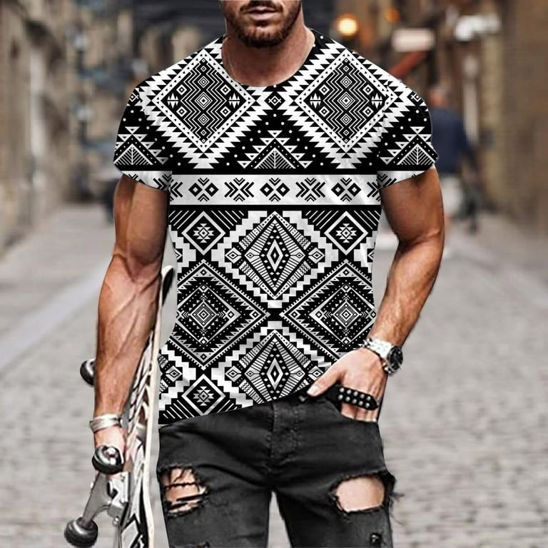 T Shirts for Men Men s Fashion Summer Neckline T shirt 3D Printing Pattern Short Sleeve Mens Flannel Shirts T Shirts for Men Fashion Tank Tops Men