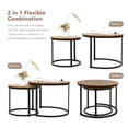 thumbnail image 4 of Hawsaiy 2-in-1 Nesting Coffee Table Set,Vintage Round Tea Table with Adjustable Foot Pads,Brown, 4 of 10