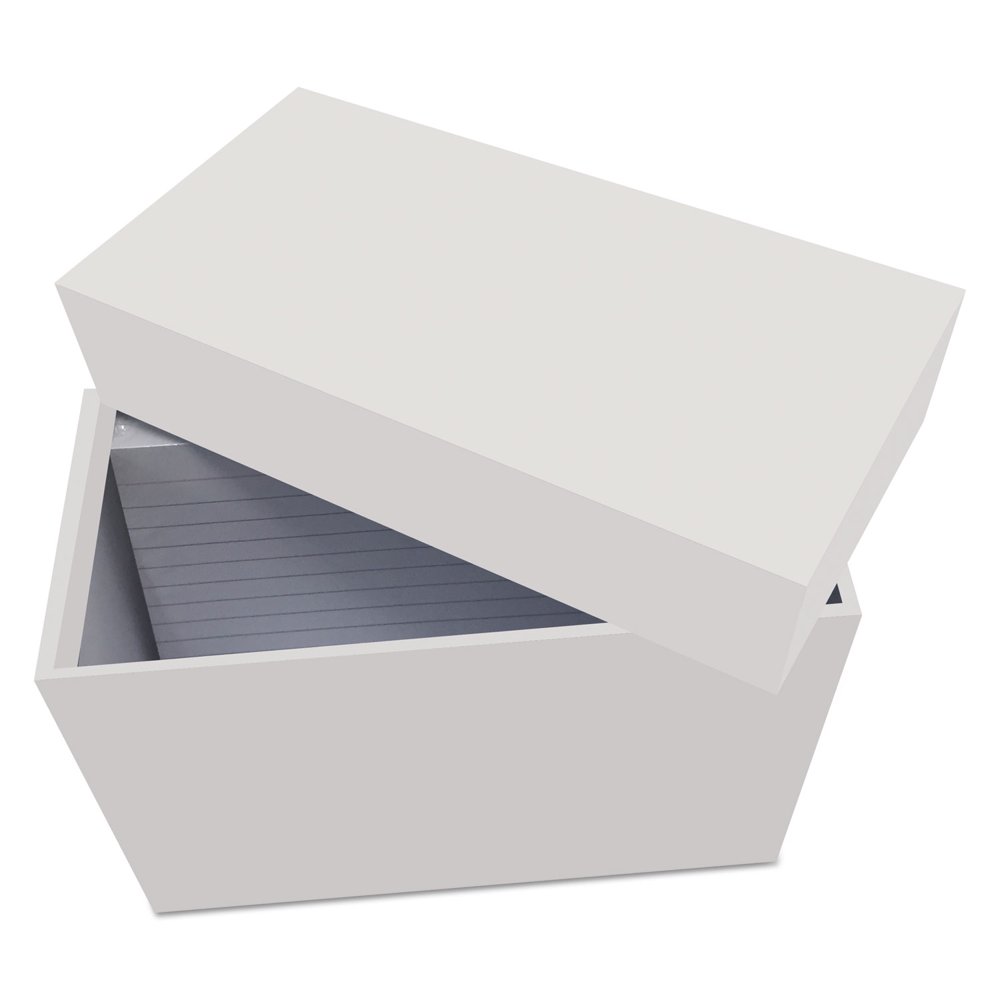 Index Card Box with 100 Ruled Index Cards, 4" x 6", Gray