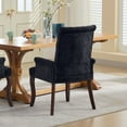 thumbnail image 3 of S-HOME Elegant Tufted Accent Dining Chair in Soft Chenille Fabric with Curved Solid Wood Legs, for Dining Room or Kitchen, Black, 3 of 18