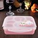 thumbnail image 4 of Contenedor portátil para frutas y alimentos con tazón y cuchara, lonchera bento rosa de 5 secciones para microondas, 4 of 8