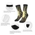 thumbnail image 3 of Honeii Gold Spider On The Web Print Children's Colorful Socks,Unisex Kids and Toddlers' Cushioned Sock,Kids Athletic Crew Socks,for Everyday Wear and Sports, 3 of 5