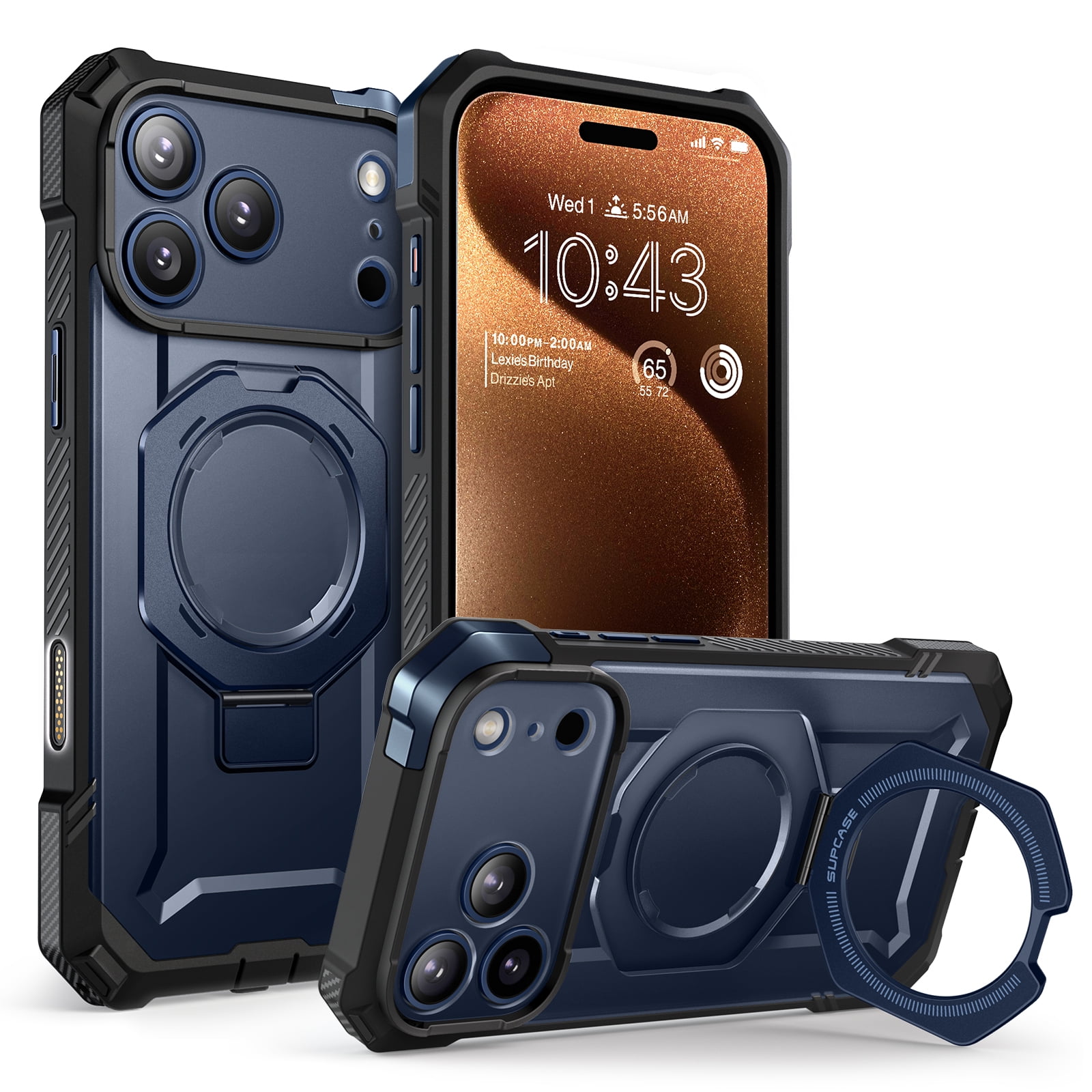 SUPCASE N52 Strong Magnet Case for 2025 iPhone 17 Pro (6.3) with Camera Control Button with Kickstand Rugged Shockproof Anti-Slip Grip Case [Compatible with MagSafe] Magnetic Phone Cover, Azure