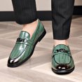 thumbnail image 6 of Mens Leather Dress Shoes Casual Comfort Loafers Fashion Classic Business Shoes Non-slip Breathable Driving Shoes Green 11.5 US, 6 of 7