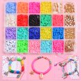 thumbnail image 3 of Clay Beads Kit DIY Decorative Educational Flat Beads Set Clay Spacer Beads Set, 3 of 10