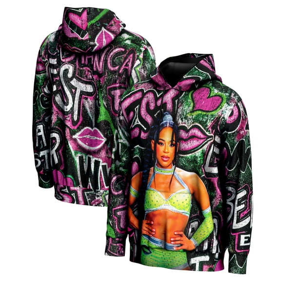 Youth ProSphere Black Bianca Belair Graffiti Pullover Hoodie