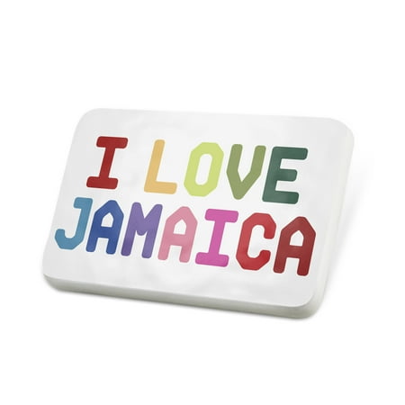Porcelein Pin I Love Jamaica ,Colorful Lapel Badge – NEONBLOND