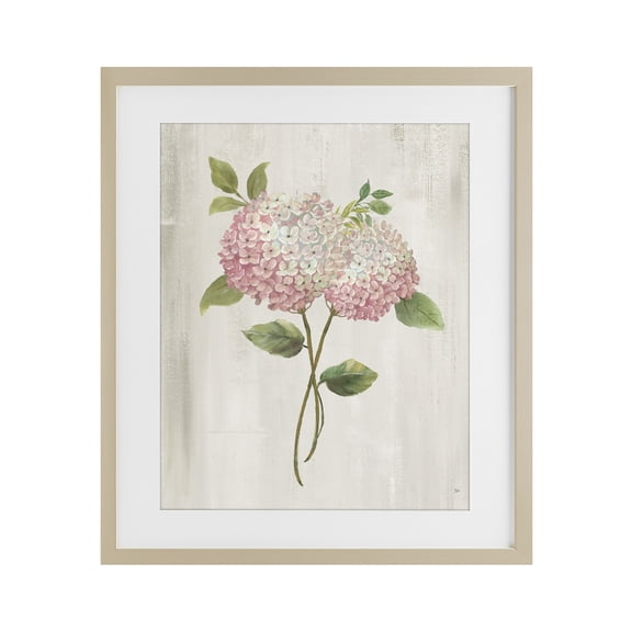 Stupell Industries Vintage Pink Hydrangea Birch Framed Print Under Glass, design by Nan