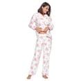 thumbnail image 2 of Casual Nights Women's Flannel Long Sleeve Button Down Pajama Set, 2 of 5