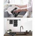 thumbnail image 5 of Vintage Floral Kitchen Dish Towels for Drying Dishes Set of 2, Black Dandelion Plants Country Botanical Waffle Weave Microfiber Hand Tea Bathroom Towels Quick Dry & Absorbent Towel 15.7x23.6, 5 of 7