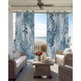 thumbnail image 6 of Blue Botanical Art Blackout Curtains for Bedroom Living Room Darkening Curtains 96 Inches Long Watercolor Leaf Modern Elegant Window Curtain 2 Panels Set Window Treatment Grommet Drapes 52"x96", 6 of 9