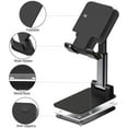 thumbnail image 3 of Delaman Phone Stand, Adjustable Portable Cell Phone Holder for Desk Cradle Desktop Stand Compatible with All Mobile Phones,,Switch,,Tablet(Black), 3 of 10