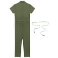 thumbnail image 6 of YONGHS Men's Short-Sleeve Twill Coverall Mechanics Workwear Jumpsuits Flex Overalls Speedsuit Army Green 3XL, 6 of 7