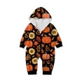 thumbnail image 2 of Halloween Family Pajamas Funny Pumpkins Zipper Hooded Jumpsuit Matching Family Pjs Sleepwear, 2 of 4