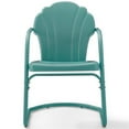 thumbnail image 3 of Pemberly Row Steel Metal Outdoor Chair in Pastel Blue Satin (Set of 2), 3 of 11