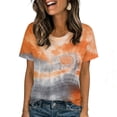 thumbnail image 2 of ATENAR Womens Shirts Short Sleeve Shirts Summer Breathable Tops Orange 2XL, 2 of 9