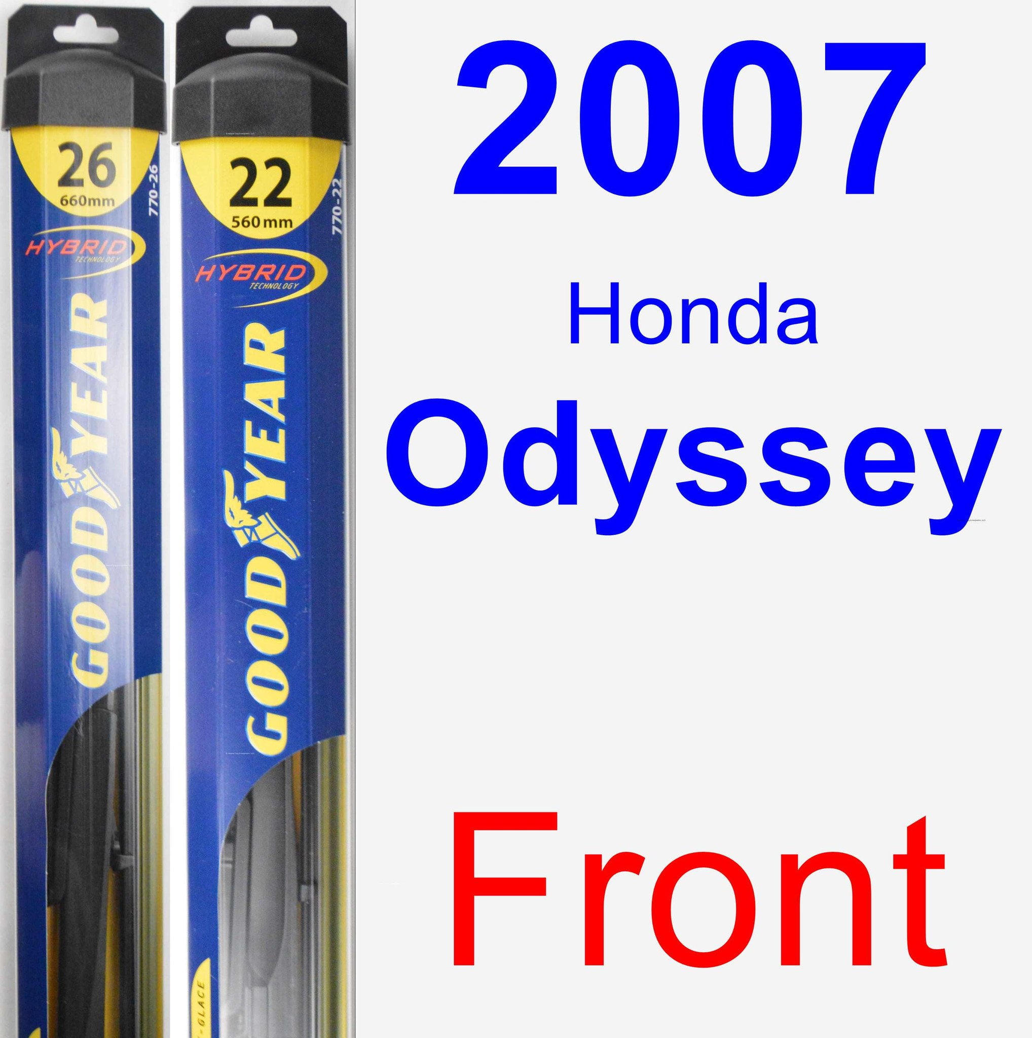 2007 honda odyssey wiper blade size