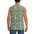 thumbnail image 4 of Lsque Mushrooms Gnome Print Men's Cotton Blend Sleeveless Muscle Shirts (S-3XL)- Moisture Wicking, Odor Protection, UPF 30+,3X-Large, 4 of 8