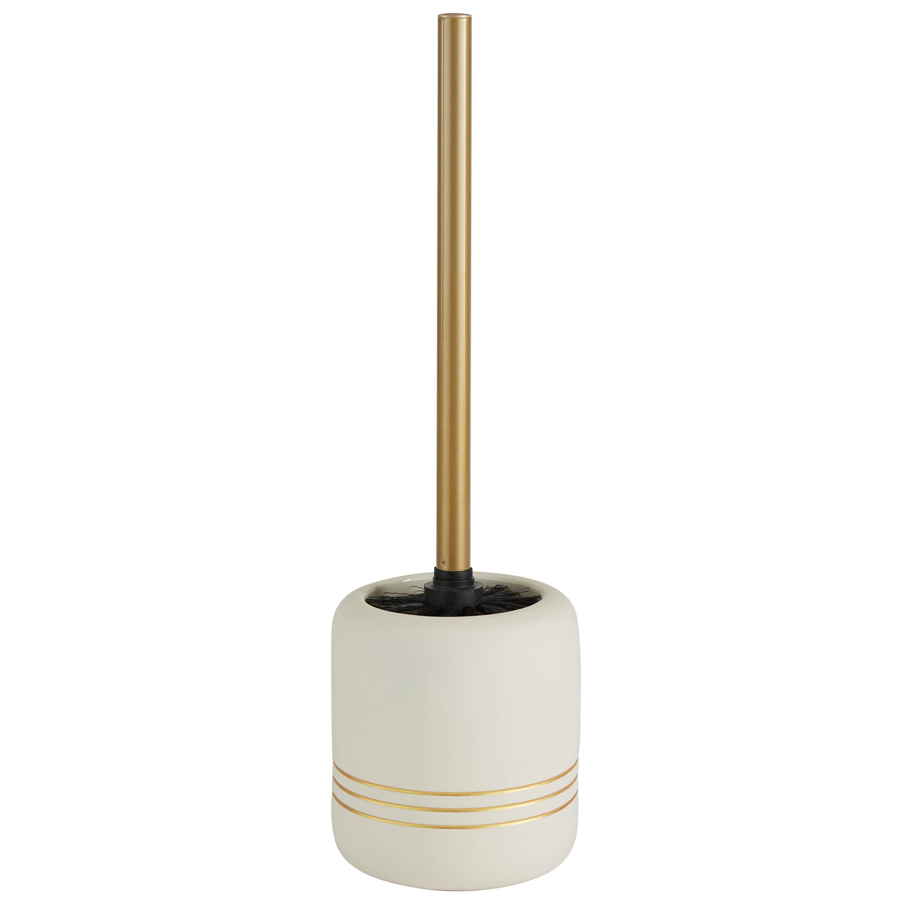 Bath Bliss Ceramic Toilet Brush, White and Gold