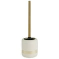 thumbnail image 2 of Bath Bliss Ceramic Toilet Brush, White and Gold, 2 of 6