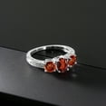 thumbnail image 3 of Gem Stone King 2.99 Ct Oval Red Garnet 925 Sterling Silver Moissanite Ring (Size 7), 3 of 4