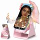 thumbnail image 1 of wonima02 Wireless Induction Speaker, Cell Phone Stand with Bluetooth Speaker, Stereo Sound, RGB Ambient Light, Phone Holder Compatible with iPhone/iPad/Android/Samsung Galaxy (Pink), 1 of 1