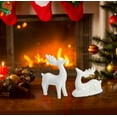 thumbnail image 4 of Gift Boutique Porcelain Christmas Reindeer Figurines 2 Pack Mini Animal Deer Statues for Holiday Tabletop Mantel Shelves & Fireplace Décor Accents, 4 of 7