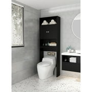 Pouseayar Home Bathroom Shelf over-the-Toilet Storage Cabinet , Black