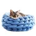 thumbnail image 1 of Lits pour Chats d'Intérieur Chiens, Lit pour Chaton Chiot Chaton Rond Doux Polyester Coton Coussins pour Animaux Lits Lavables, 1 of 6