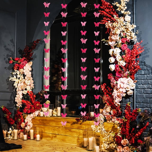 FRCOLOR Butterfly Garlands Hanging Decorations for Parties Weddings and Birthdays Multi Color Paper 4pcs