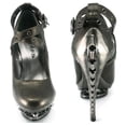 thumbnail image 1 of Hades Shoes H-Triton 5 inch shiny Pump with Chrome Rivets buckle and spikes 7 / Pewter, 1 of 4