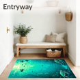 thumbnail image 3 of ODIKA 8'x10' Machine Washable Non-Slip Area Rug, Oceanic Floor Absorbent Non Slip Sea Life High Traffic Rug, Green, 86346, 3 of 7