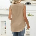 thumbnail image 2 of Aayomet Womens Workout Tops Women's Casual V Neck Sleeveless Ribbed Knit Cami Crop Top,Khaki S, 2 of 5