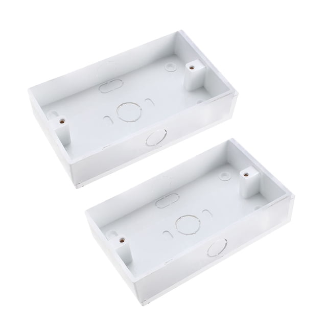 Unique Bargains Wall Switch Box Electrical Outlet Surface Mount Cassette Single Gang 146mm 2pcs