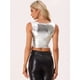 thumbnail image 4 of Chaleco de Navidad Allegra K con Cuello En U para mujer sin mangas Color Plata XS, 4 of 6