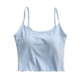 thumbnail image 2 of Pijama de manga corta para mujer, de verano, color liso, con tirantes y acolchado en el pecho, ropa interior sin mangas y pijama. Blusa de poliéster para mujer., 2 of 7