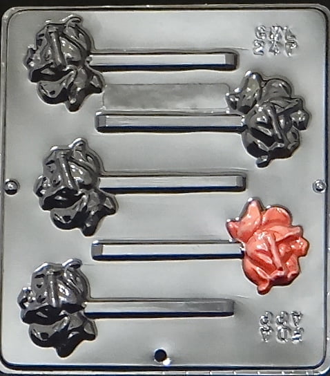 Double Rose Lollipop Chocolate Candy Mold  3311 NEW 