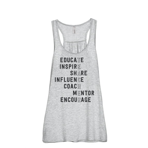 Thread Tank Teacher Appreciation Women's Sleeveless Flowy Racerback Tank Top Sport Grey Small
